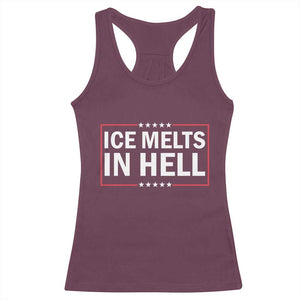 Ice Melts In Hell Racerback Tank Top Immigrant Rights Activist Statement Protest Quote TS14 Maroon Print Your Wear
