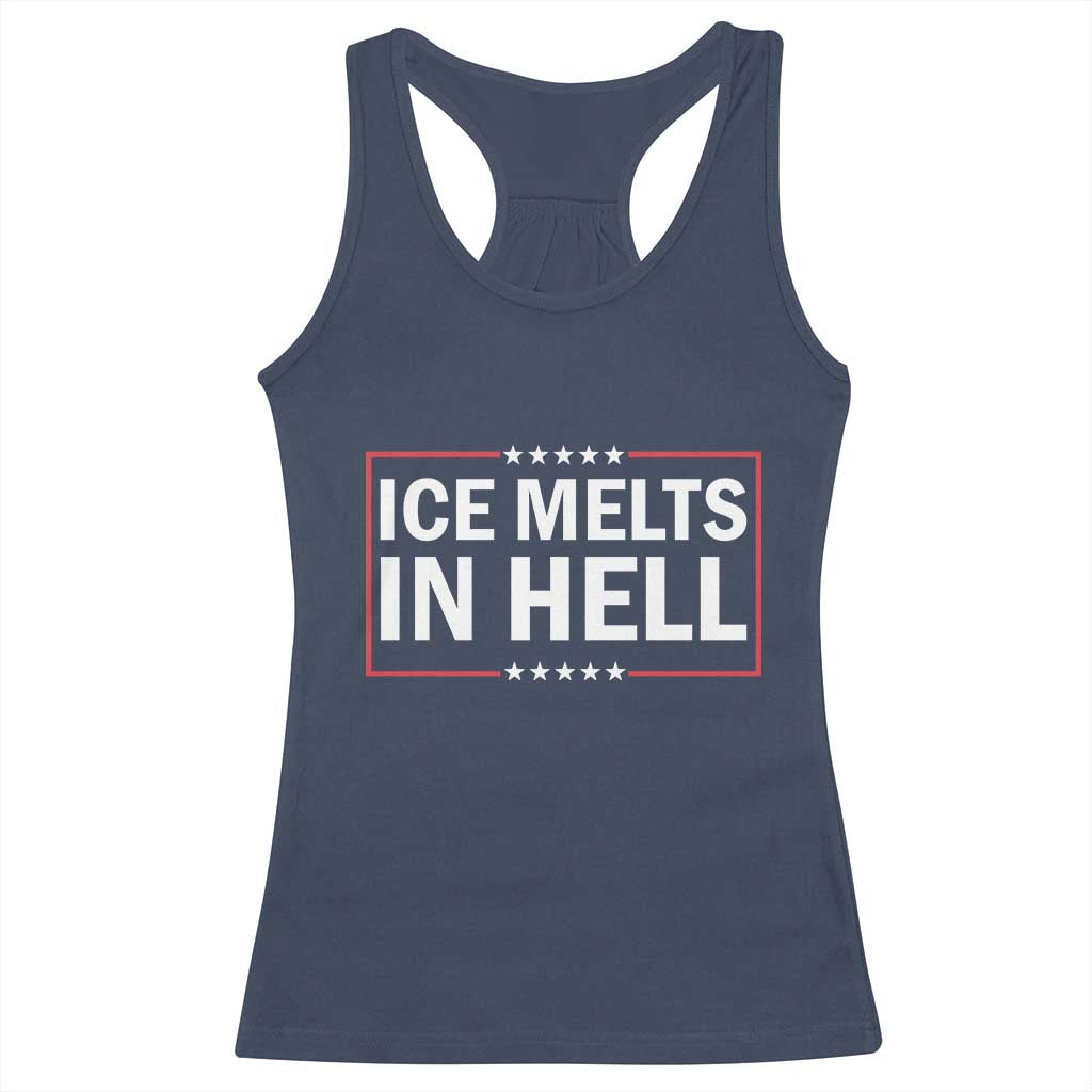 Ice Melts In Hell Racerback Tank Top Immigrant Rights Activist Statement Protest Quote TS14 Navy Print Your Wear