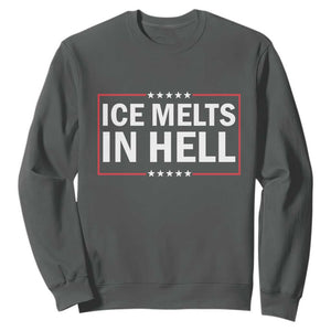 Ice Melts In Hell Sweatshirt Immigrant Rights Activist Statement Protest Quote TS14 Dark Heather Print Your Wear