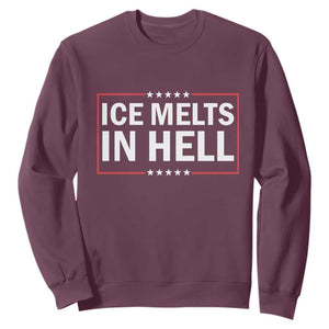 Ice Melts In Hell Sweatshirt Immigrant Rights Activist Statement Protest Quote TS14 Maroon Print Your Wear