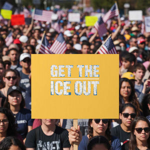 Minnesota Resist Anti ICE Immigration Protest Ladies Protest Sign TS14 Horizontal 18" × 24" Yellow Print Your Wear