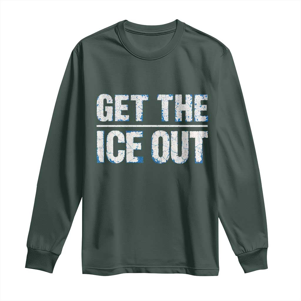 Minnesota Resist Anti ICE Immigration Protest Ladies Long Sleeve Shirt TS14 Dark Forest Green Print Your Wear