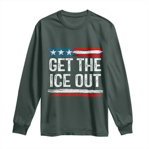 Anti ICE Immigration Protest Human Rights Long Sleeve Shirt TS14 Dark Forest Green Print Your Wear