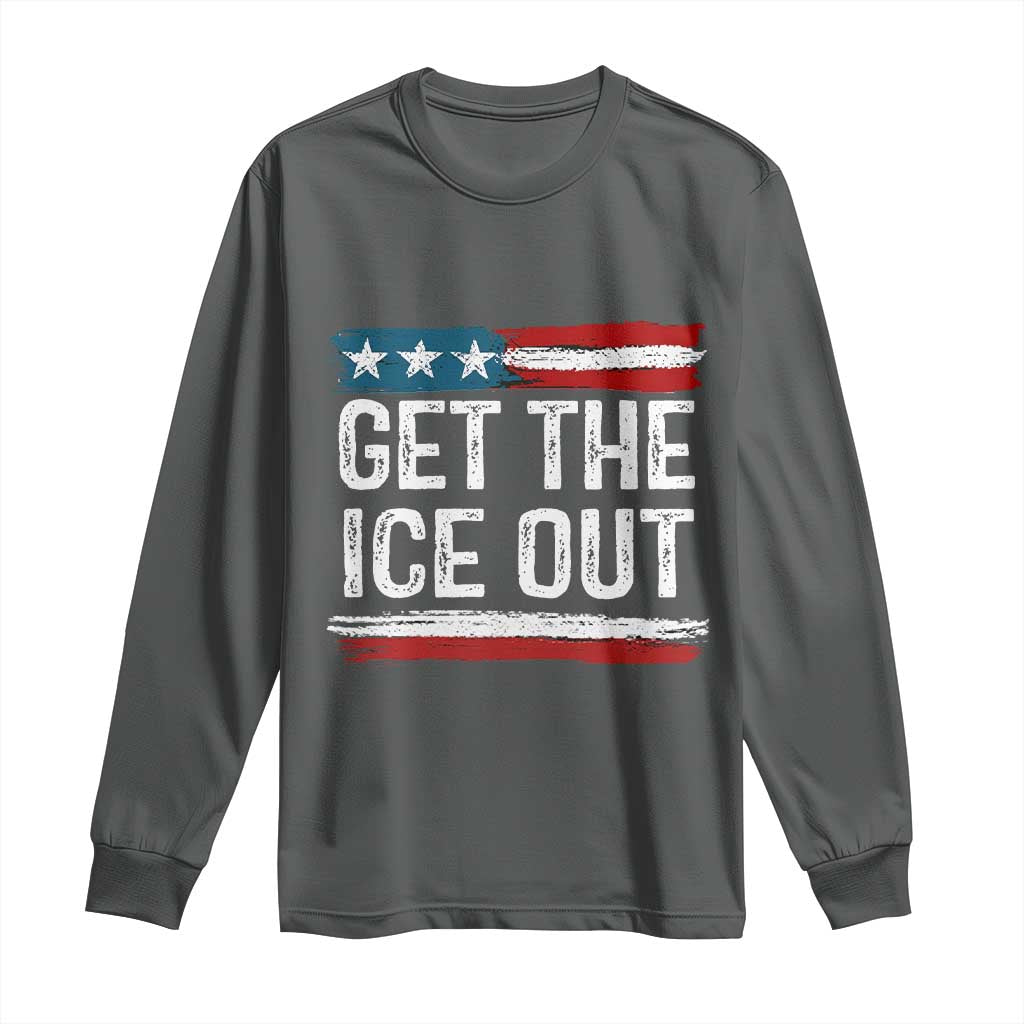 Anti ICE Immigration Protest Human Rights Long Sleeve Shirt TS14 Dark Heather Print Your Wear