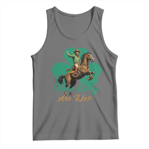 How Lucky Are We Tank Top Cowboy Western Irish St Patrick's Day TS14 Black Heather Print Your Wear