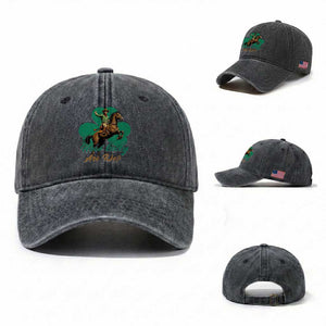 How Lucky Are We Washed Cotton Baseball Cap Cowboy Western Irish St Patrick's Day TS14 Washed Cap Universal Fit Dark Gray Print Your Wear