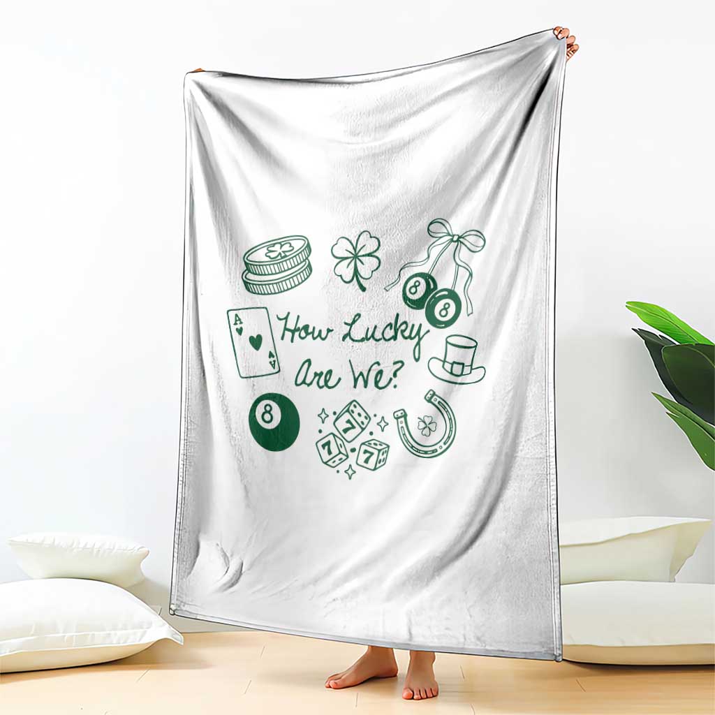 How Lucky Are We Throw Blanket Irish Shamrock Horseshoe St Patricks Day TS14 Print Your Wear