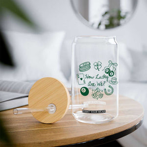 How Lucky Are We Glass Can Irish Shamrock Horseshoe St Patricks Day TS14 Print Your Wear