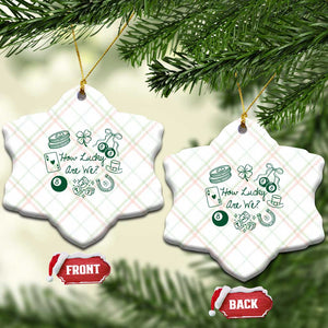 How Lucky Are We Ceramic Ornament Irish Shamrock Horseshoe St Patricks Day TS14 Print Your Wear