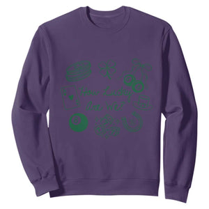How Lucky Are We Sweatshirt Irish Shamrock Horseshoe St Patricks Day TS14 Purple Print Your Wear