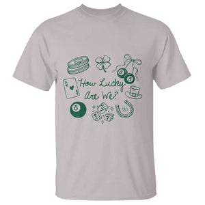 How Lucky Are We T Shirt Irish Shamrock Horseshoe St Patricks Day TS14 Ice Gray Print Your Wear