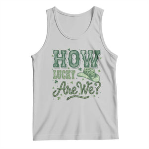 How Lucky Are We Tank Top Cowboy Western St Patrick's Day TS14 Ash Print Your Wear