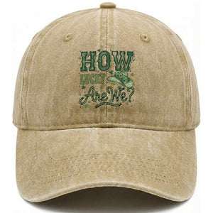 How Lucky Are We Washed Cotton Baseball Cap Cowboy Western St Patrick's Day TS14 Washed Cap Universal Fit Khaki Print Your Wear