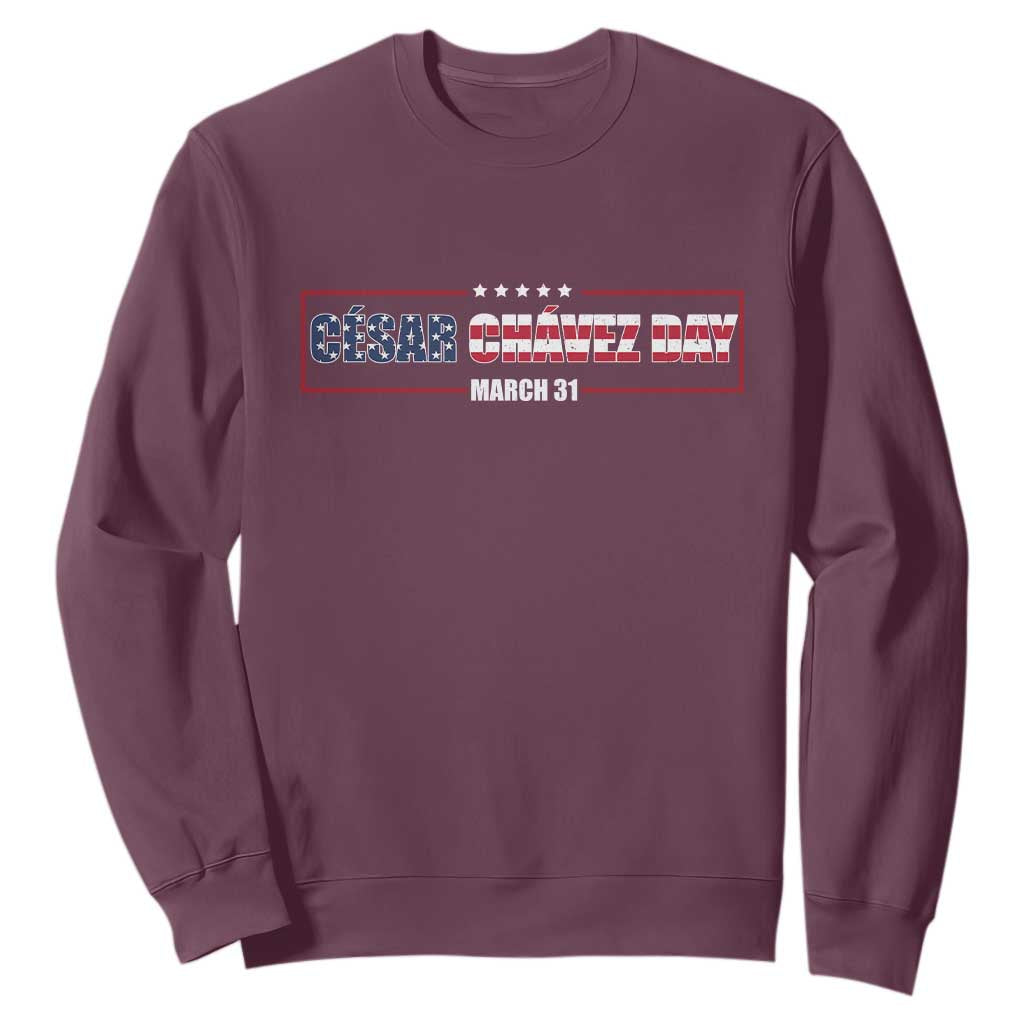 Cesar Chavez Sweatshirt Hispanic Heritage Month Mexican Immigrant TS14 Maroon Print Your Wear
