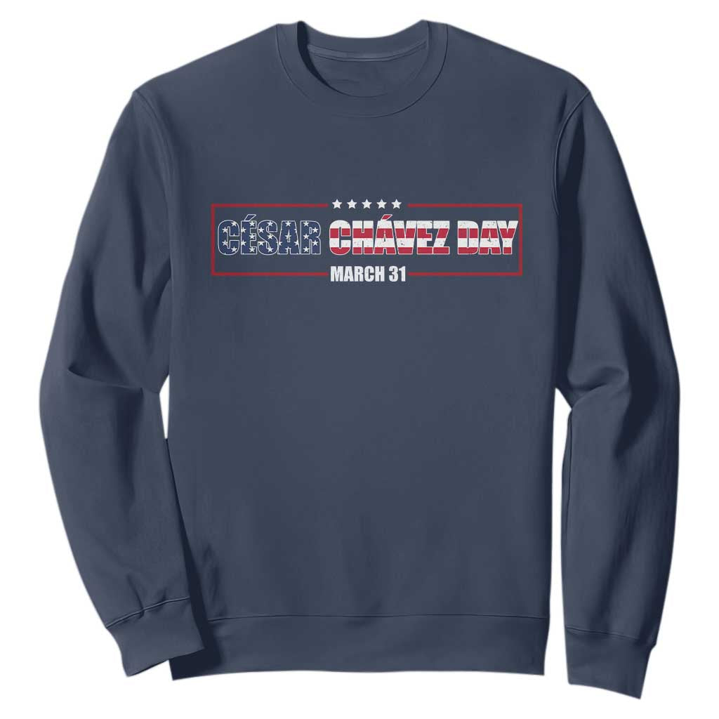 Cesar Chavez Sweatshirt Hispanic Heritage Month Mexican Immigrant TS14 Navy Print Your Wear
