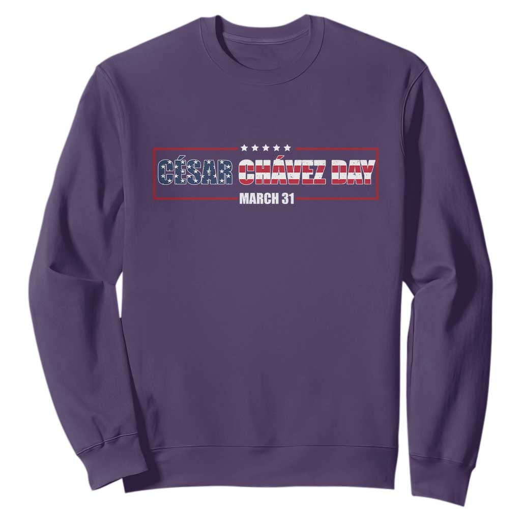 Cesar Chavez Sweatshirt Hispanic Heritage Month Mexican Immigrant TS14 Purple Print Your Wear