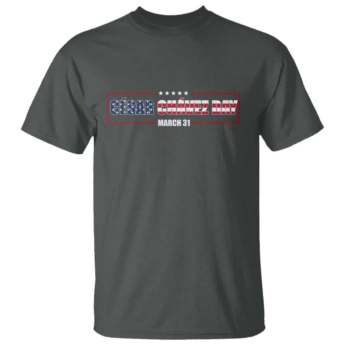 Cesar Chavez T Shirt Hispanic Heritage Month Mexican Immigrant TS14 Dark Heather Print Your Wear