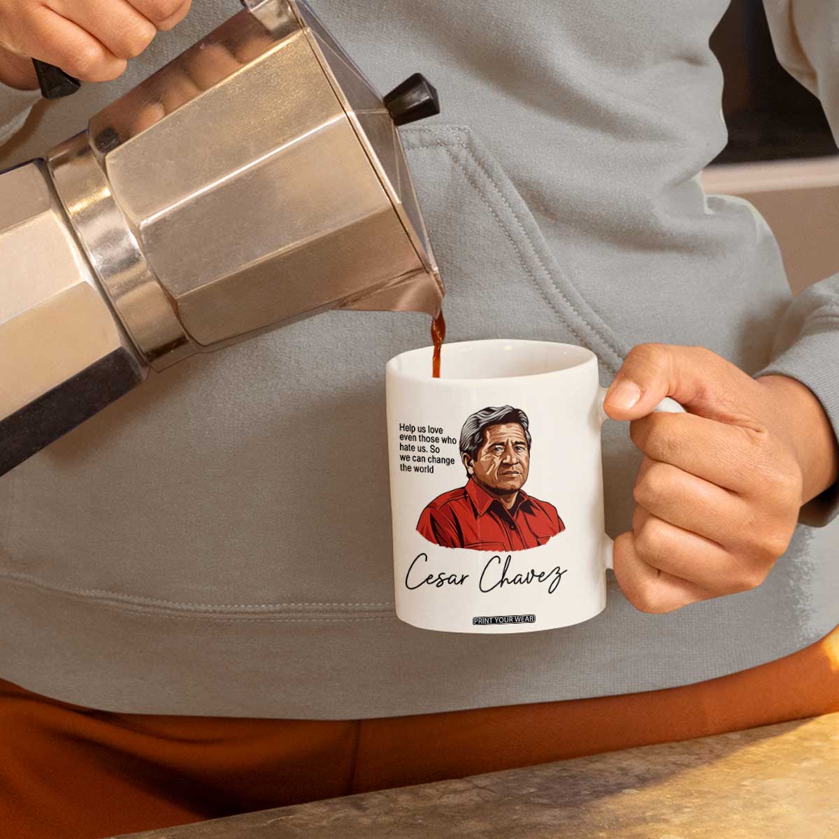 Cesar Chavez Quote Coffee Mug 31 March Celebration Day TS14 Print Your Wear