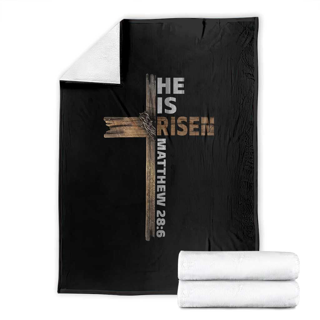 He is Risen Christian Throw Blanket Easter Cross Jesus Christian TS14 Black Print Your Wear