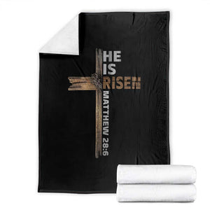 He is Risen Christian Throw Blanket Easter Cross Jesus Christian TS14 Black Print Your Wear