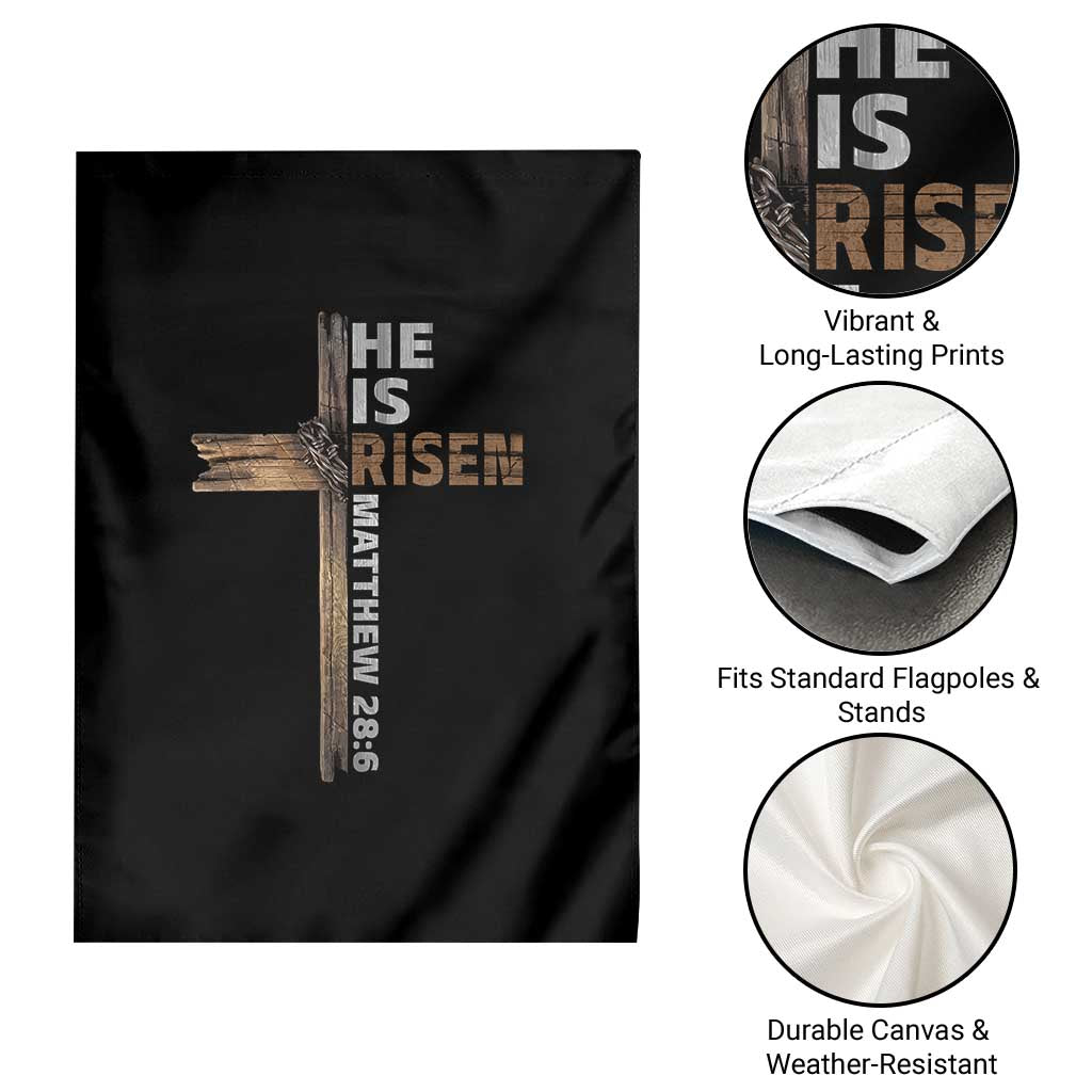 He is Risen Christian Garden Flag Easter Cross Jesus Christian TS14 Print Your Wear