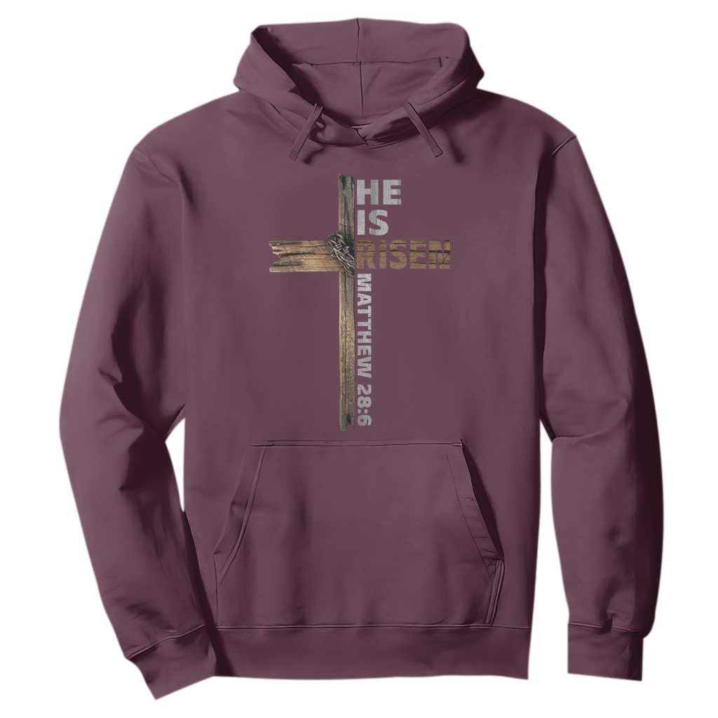 He is Risen Christian Hoodie Easter Cross Jesus Christian TS14 Maroon Print Your Wear