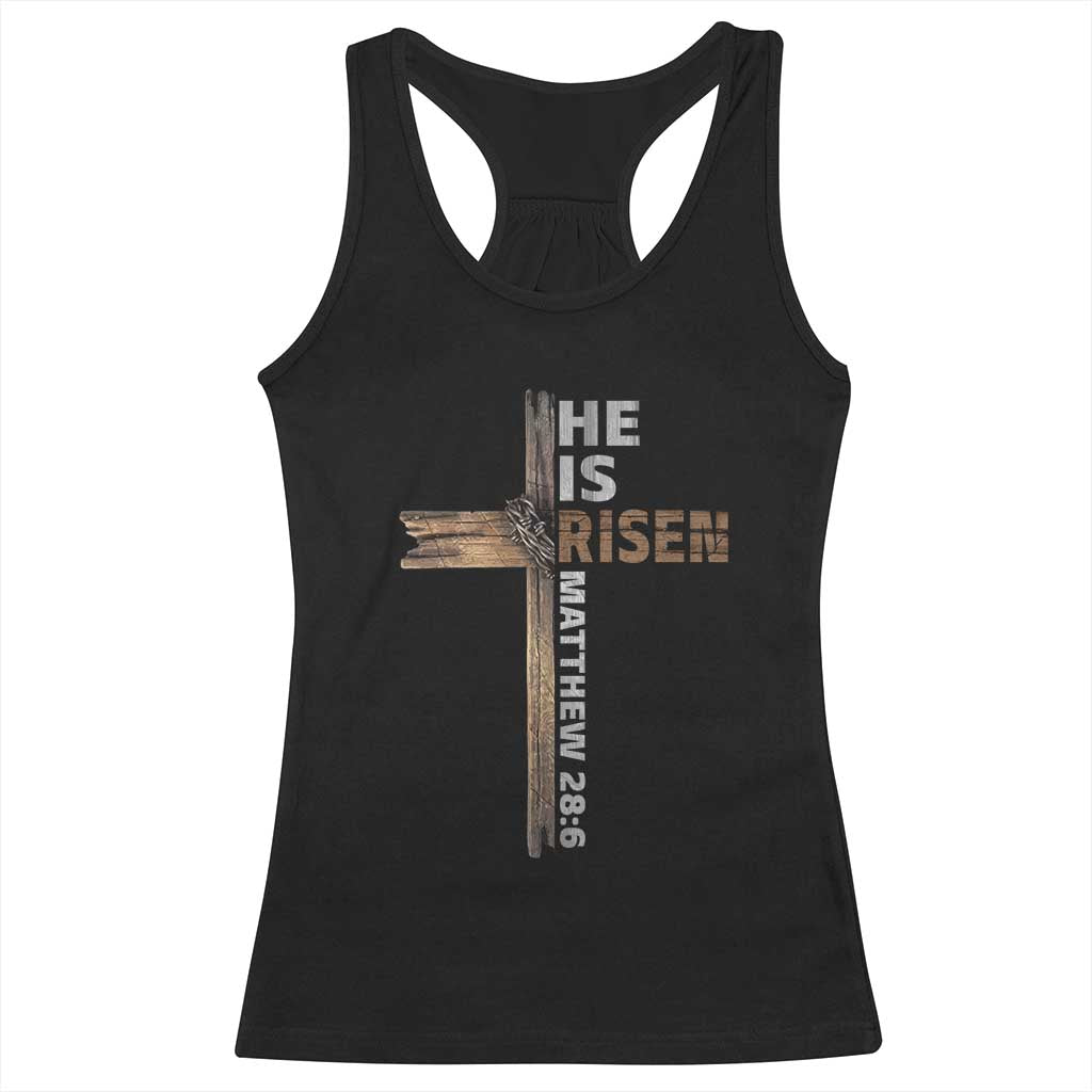 He is Risen Christian Racerback Tank Top Easter Cross Jesus Christian TS14 Black Print Your Wear