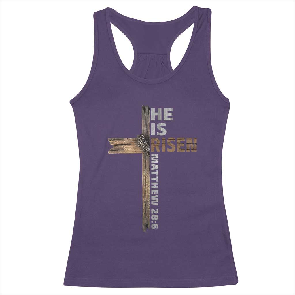 He is Risen Christian Racerback Tank Top Easter Cross Jesus Christian TS14 Purple Print Your Wear