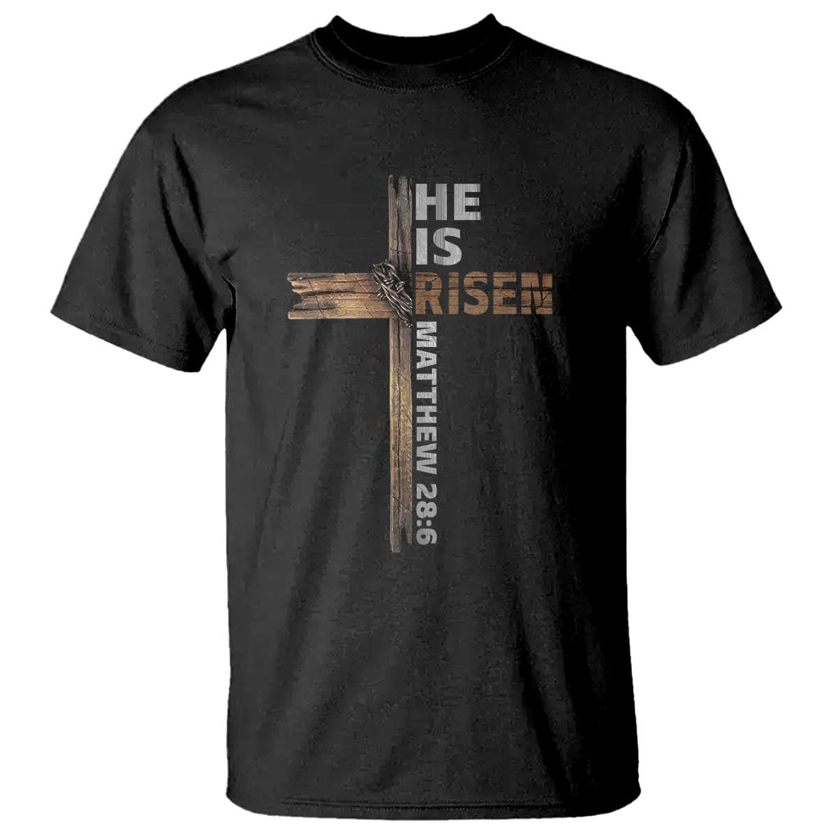 He is Risen Christian T Shirt Easter Cross Jesus Christian TS14 Black Print Your Wear