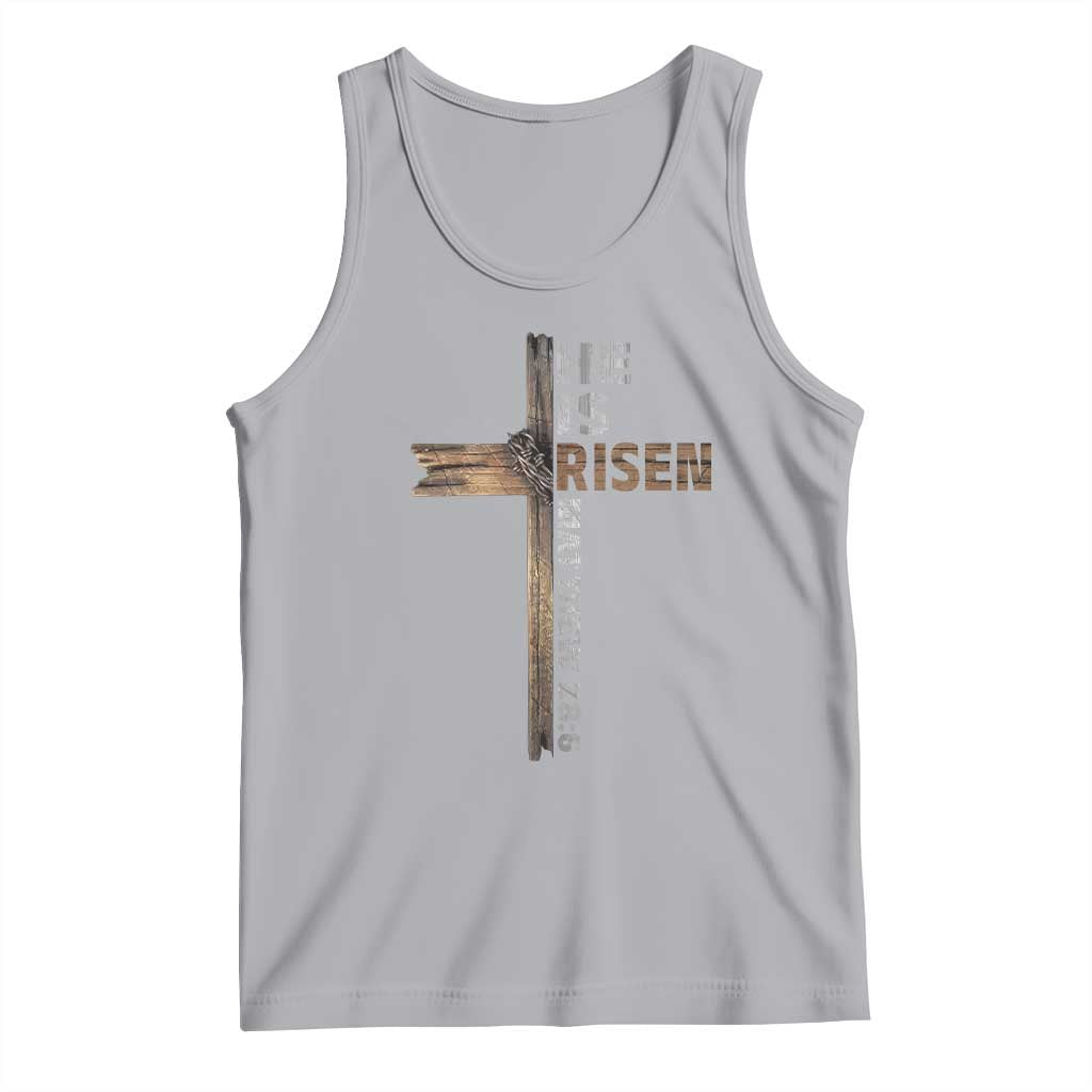 He is Risen Christian Tank Top Easter Cross Jesus Christian TS14 Athletic Heather Print Your Wear