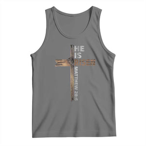 He is Risen Christian Tank Top Easter Cross Jesus Christian TS14 Black Heather Print Your Wear