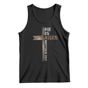 He is Risen Christian Tank Top Easter Cross Jesus Christian TS14 Black Print Your Wear