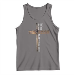 He is Risen Christian Tank Top Easter Cross Jesus Christian TS14 Deep Heather Print Your Wear