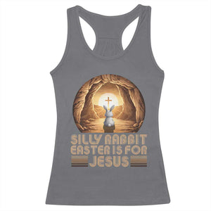Silly Rabbit Easter Is For Jesus Racerback Tank Top Christian Jesus Easter TS14 Charcoal Print Your Wear