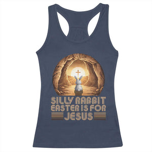 Silly Rabbit Easter Is For Jesus Racerback Tank Top Christian Jesus Easter TS14 Navy Print Your Wear