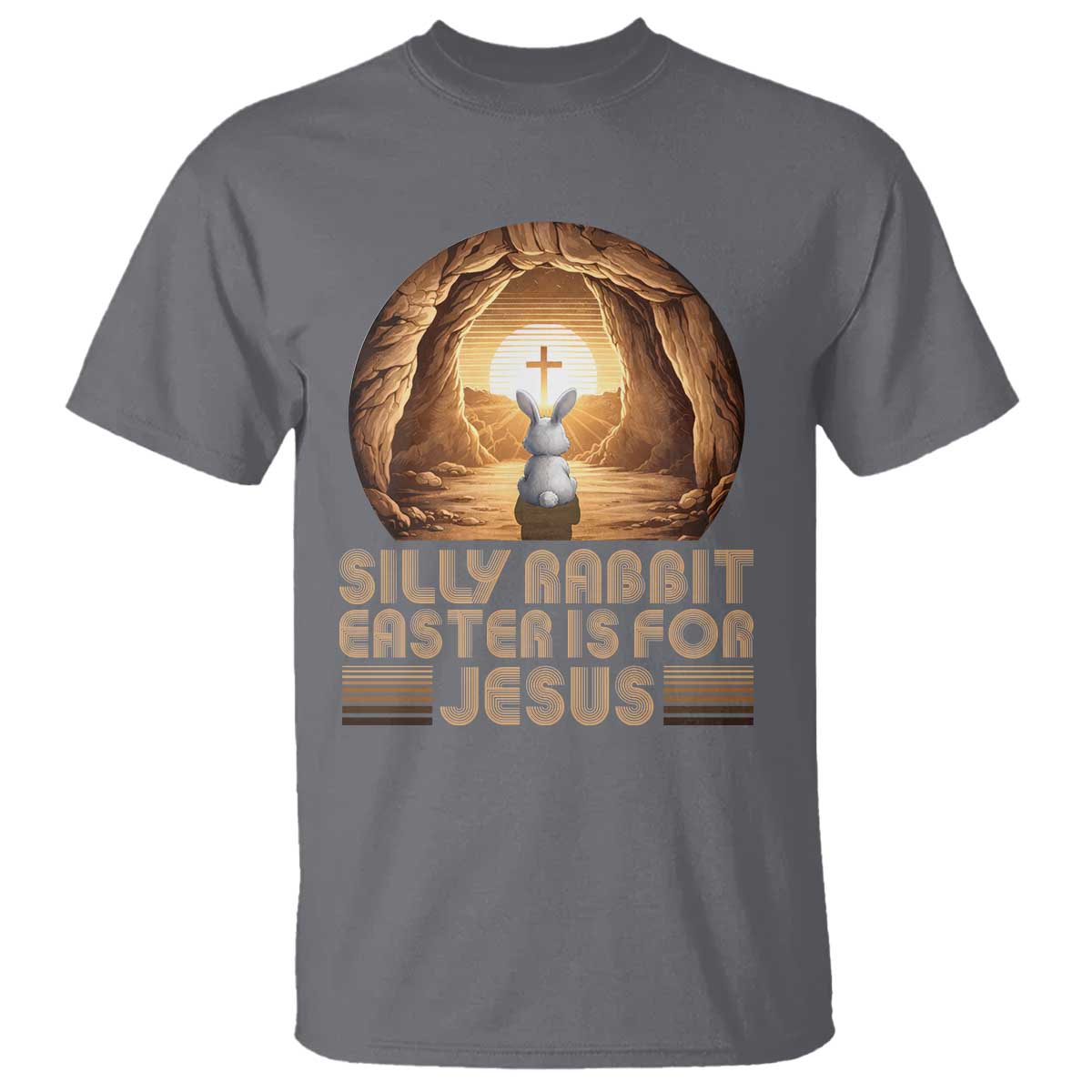Silly Rabbit Easter Is For Jesus T Shirt Christian Jesus Easter TS14 Charcoal Print Your Wear