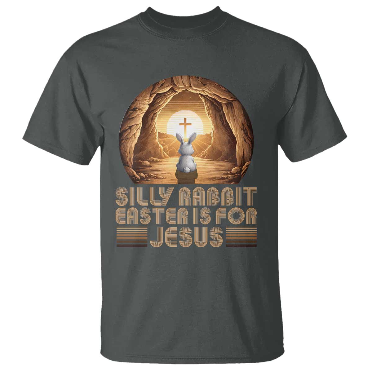 Silly Rabbit Easter Is For Jesus T Shirt Christian Jesus Easter TS14 Dark Heather Print Your Wear