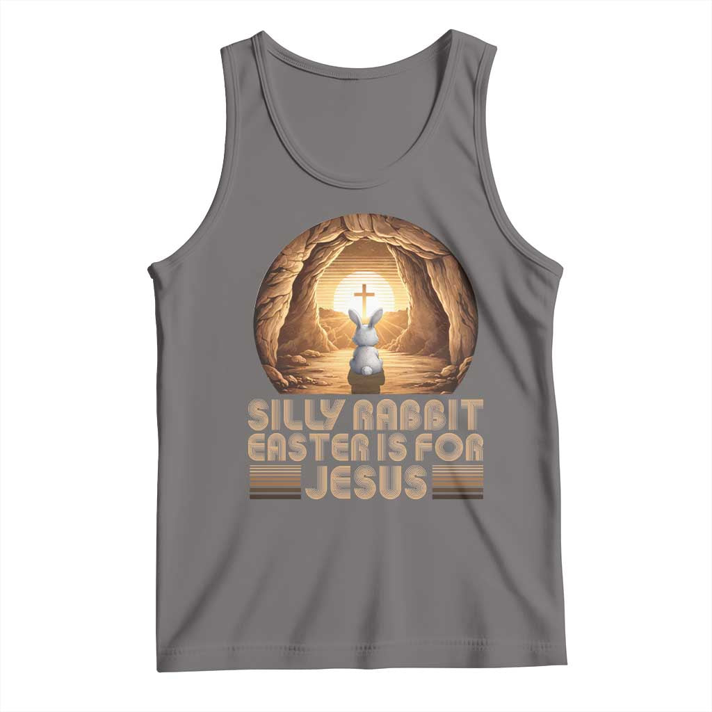 Silly Rabbit Easter Is For Jesus Tank Top Christian Jesus Easter TS14 Deep Heather Print Your Wear