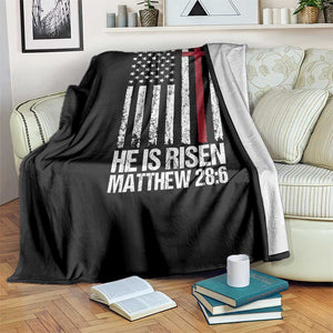 He Is Rise Throw Blanket Christian American Flag Easter Bible Verse TS14 Print Your Wear