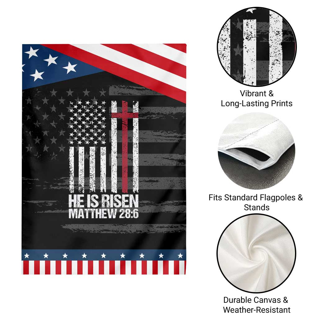 He Is Rise Garden Flag Christian American Flag Easter Bible Verse TS14 Print Your Wear