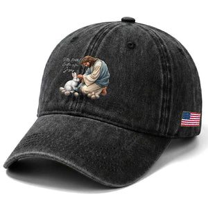 Silly Rabbit Easter Is For Jesus Washed Cotton Baseball Cap Christian Easter Religious TS14 Print Your Wear