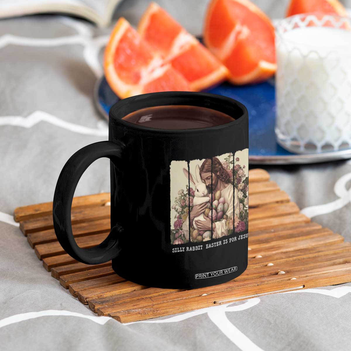 Silly Rabbit Easter Is For Jesus Coffee Mug Christian Jeusus Floral Easter TS14 Print Your Wear