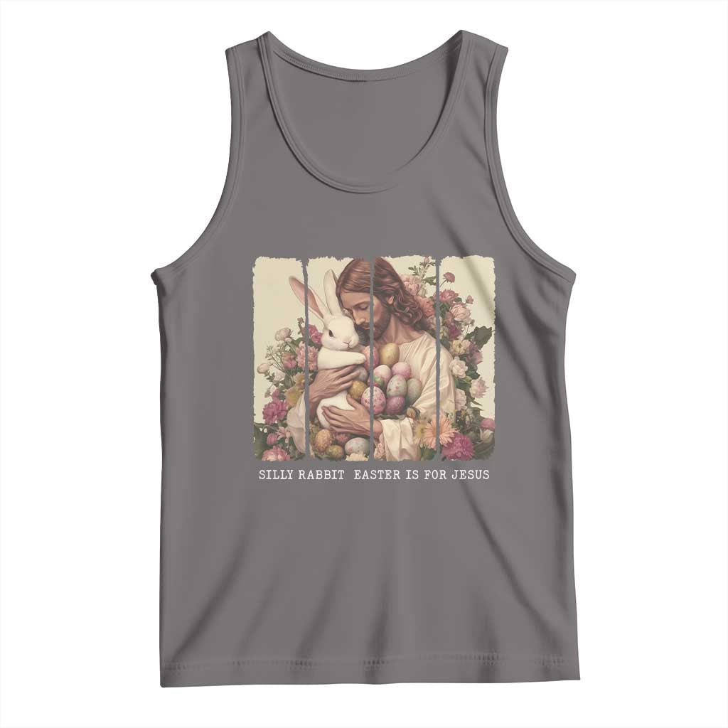Silly Rabbit Easter Is For Jesus Tank Top Christian Jeusus Floral Easter TS14 Deep Heather Print Your Wear
