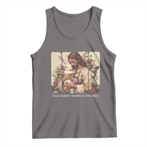 Silly Rabbit Easter Is For Jesus Tank Top Christian Jeusus Floral Easter TS14 Deep Heather Print Your Wear