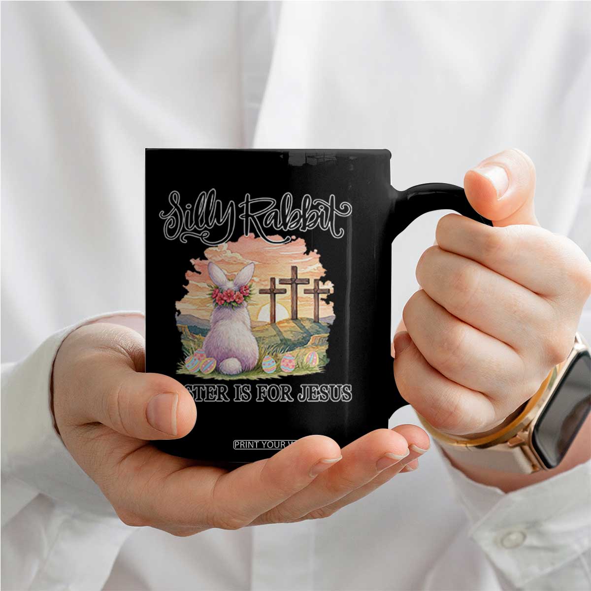 Silly Rabbit Easter Is For Jesus Coffee Mug Christian Easter TS14 Print Your Wear