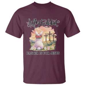 Silly Rabbit Easter Is For Jesus T Shirt Christian Easter TS14 Maroon Print Your Wear