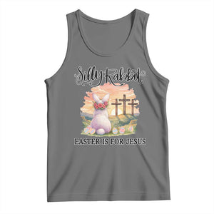 Silly Rabbit Easter Is For Jesus Tank Top Christian Easter TS14 Black Heather Print Your Wear