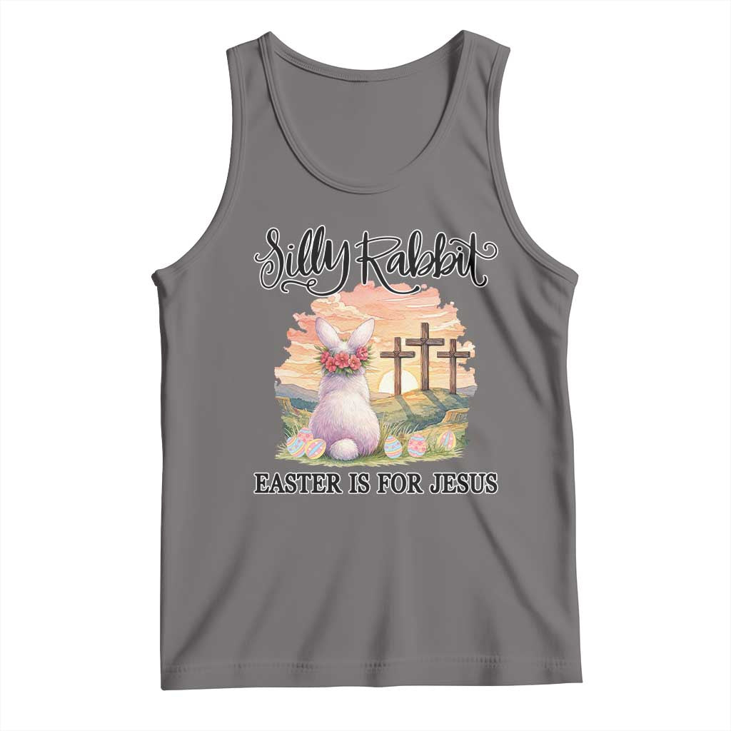 Silly Rabbit Easter Is For Jesus Tank Top Christian Easter TS14 Deep Heather Print Your Wear