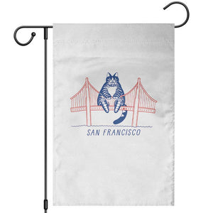 Funny Cat San Francisco Golden Gate Garden Flag TS14 White Print Your Wear