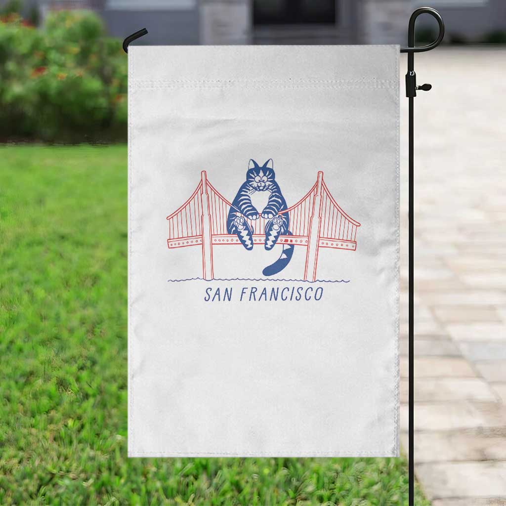 Funny Cat San Francisco Golden Gate Garden Flag TS14 Print Your Wear